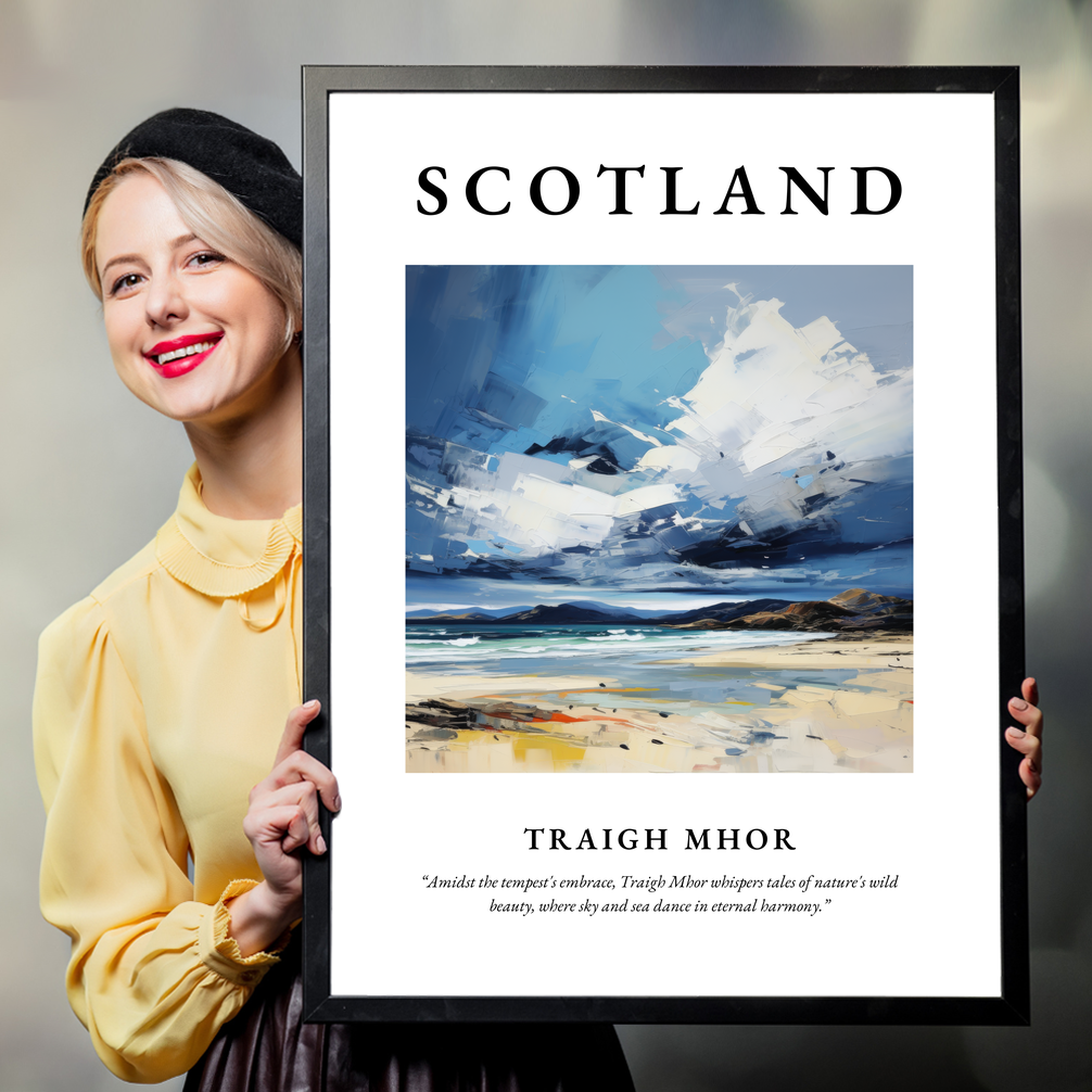 Person holding a poster of Traigh Mhor