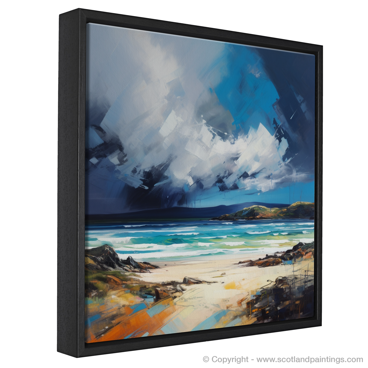 Painting and Art Print of Traigh Mhor with a stormy sky. Stormy Serenade at Traigh Mhor.