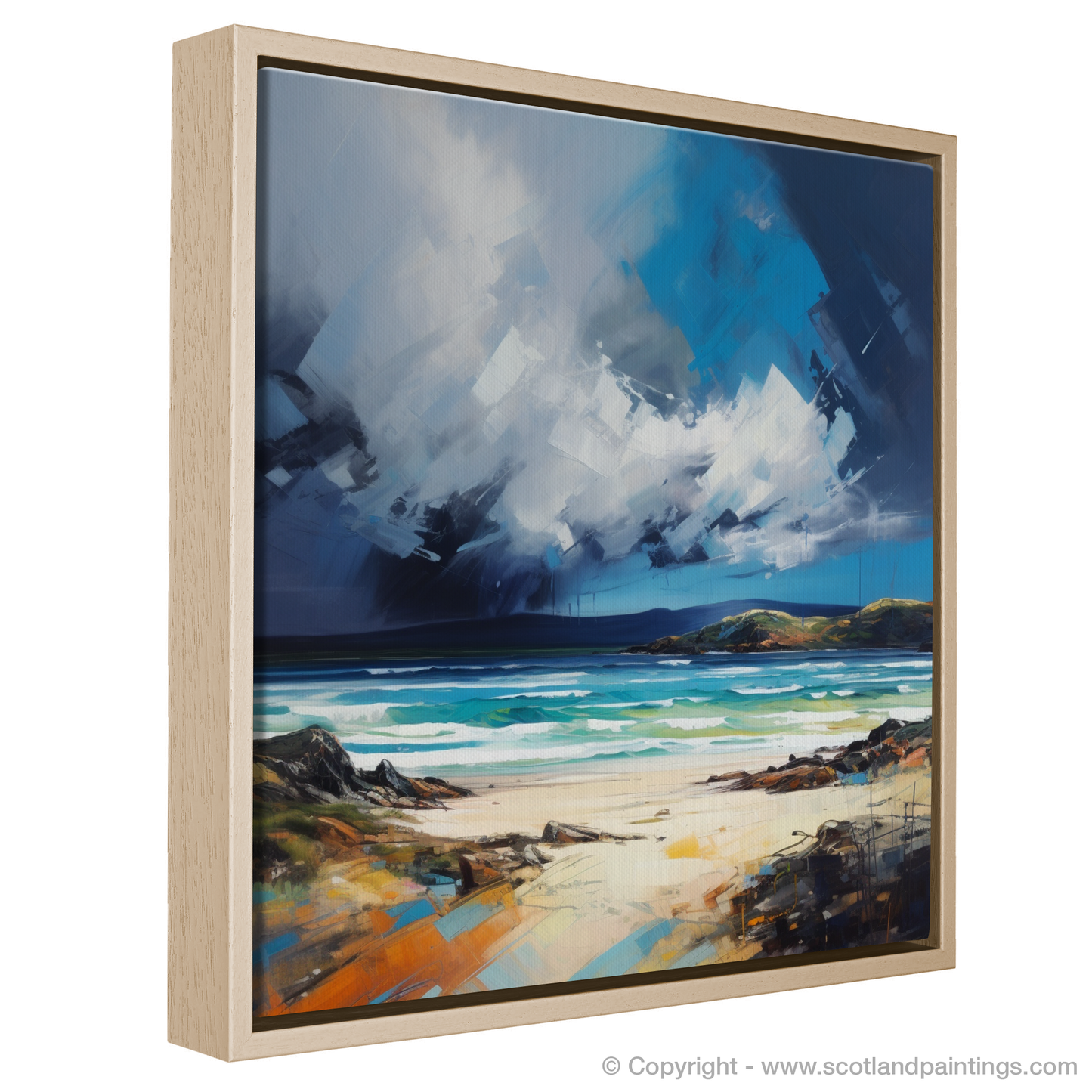 Painting and Art Print of Traigh Mhor with a stormy sky. Stormy Serenade at Traigh Mhor.