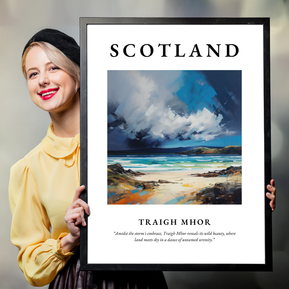 Person holding a poster of Traigh Mhor