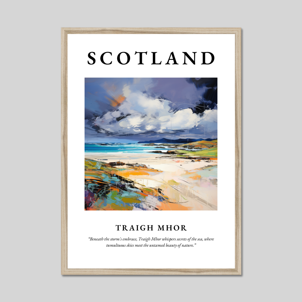 Poster in a natural frame with the word Scotland