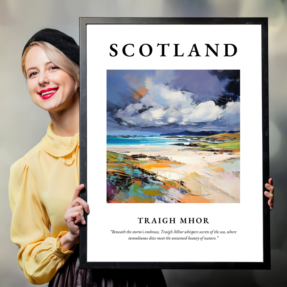 Person holding a poster of Traigh Mhor