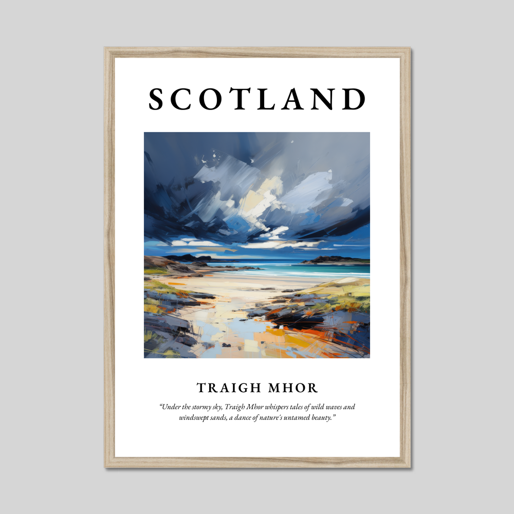 Poster in a natural frame with the word Scotland