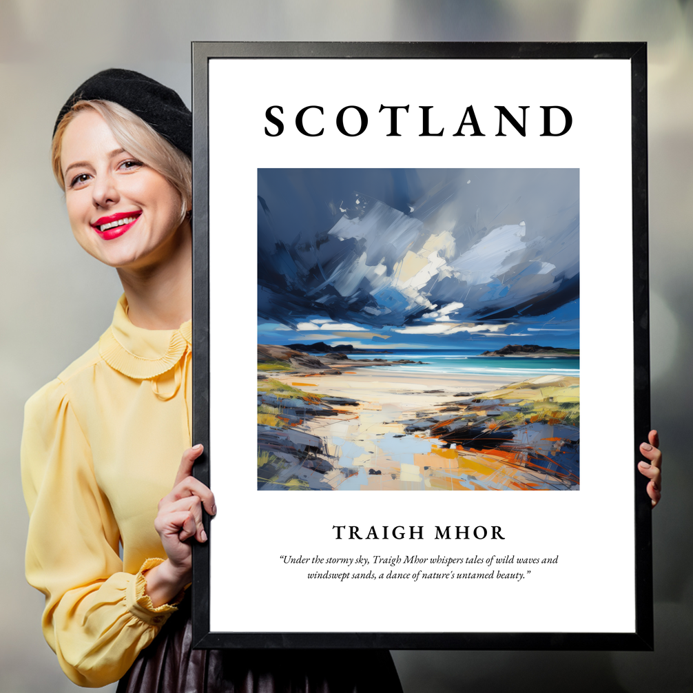 Person holding a poster of Traigh Mhor