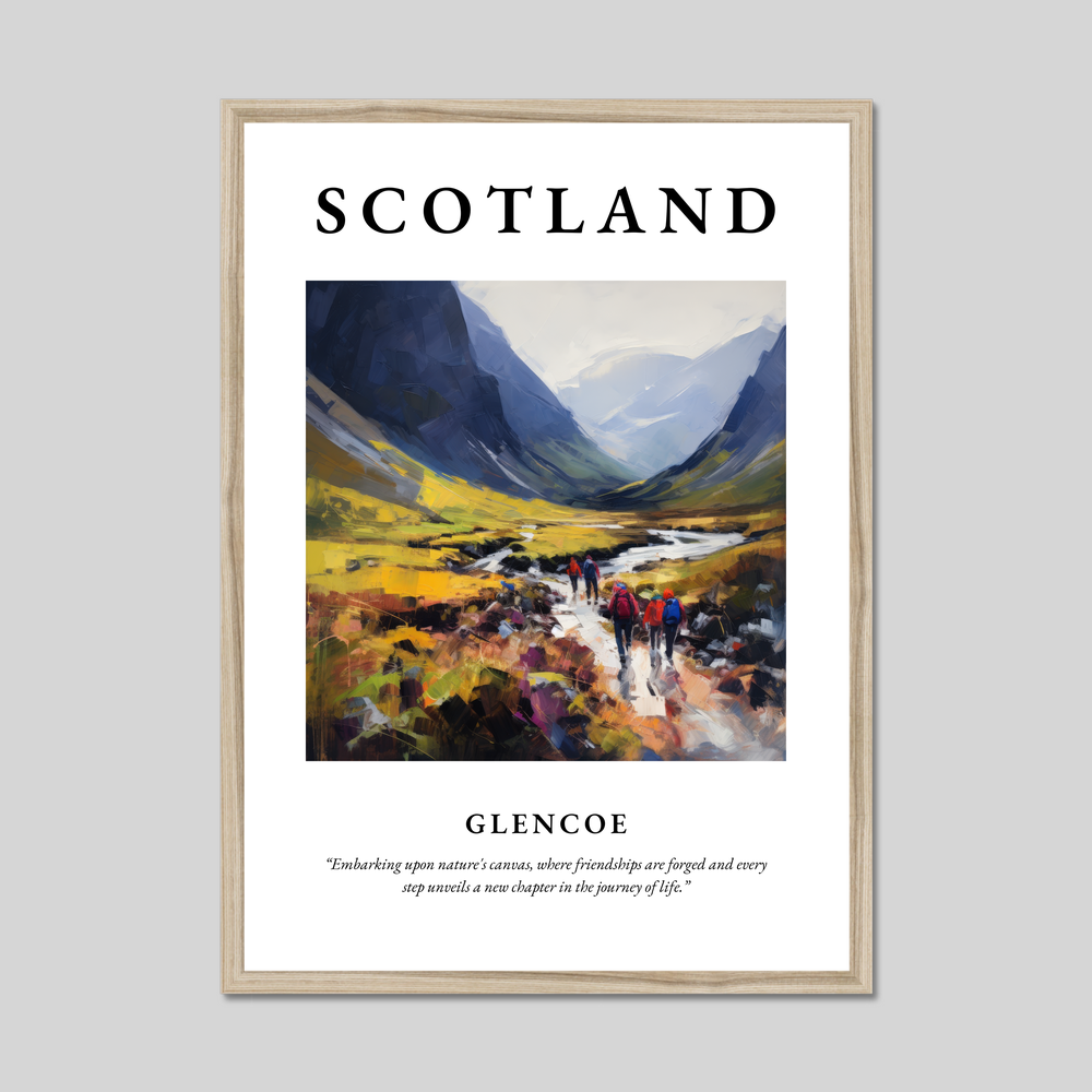 Poster in a natural frame with the word Scotland