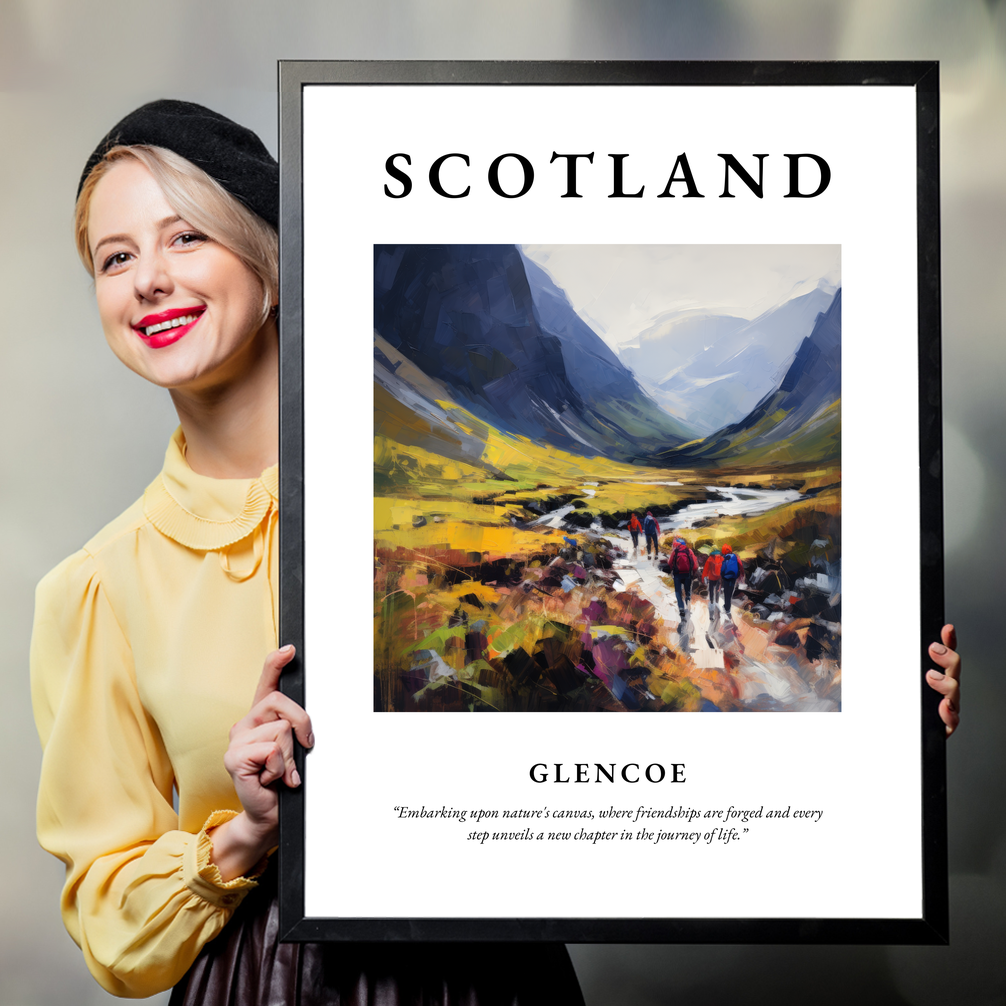 Person holding a poster of Glencoe