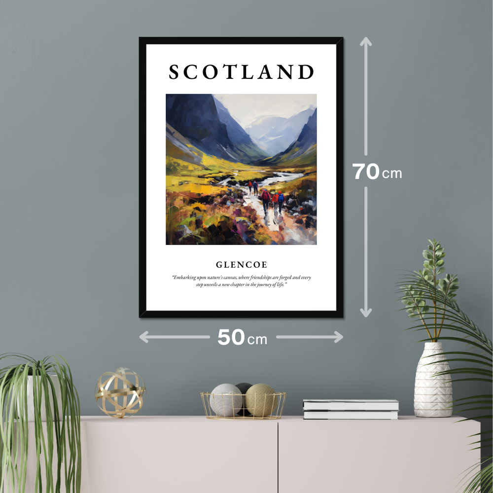 Poster of Glencoe hanging on a wall