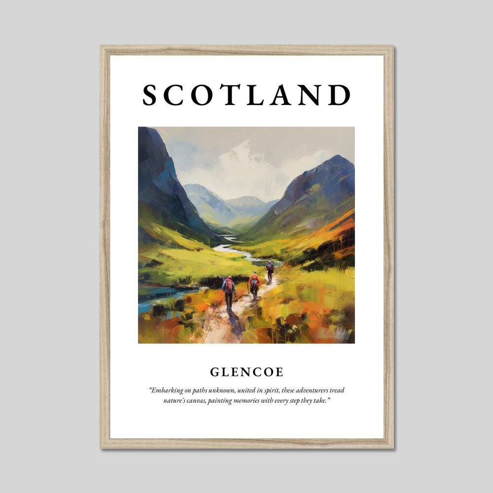 Poster in a natural frame with the word Scotland