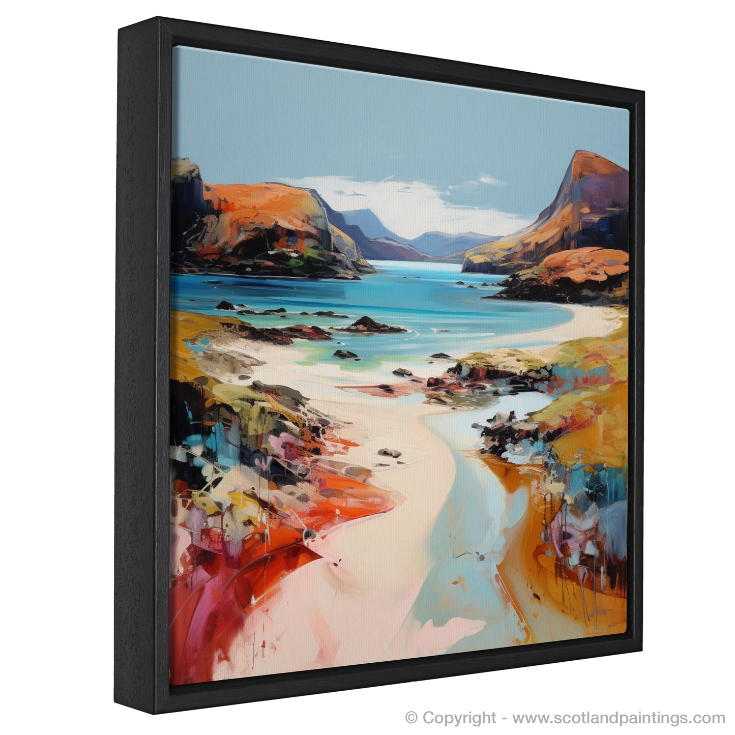 Painting and Art Print of Coral Beach, Claigan, Isle of Skye. Coral Embrace: An Expressionist Ode to Claigan Beach.