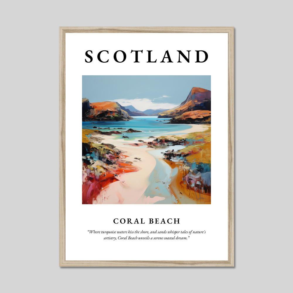 Poster in a natural frame with the word Scotland