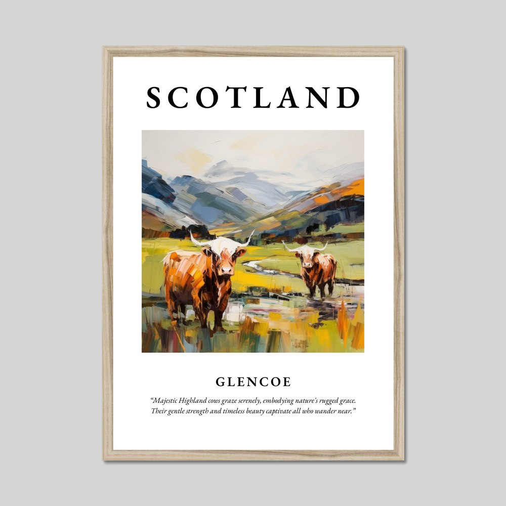 Poster in a natural frame with the word Scotland