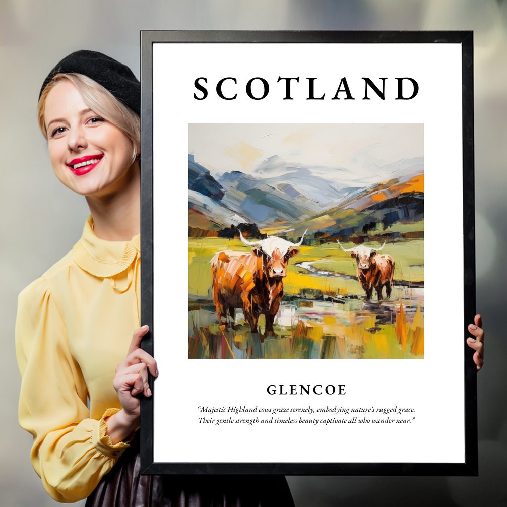 Person holding a poster of Glencoe