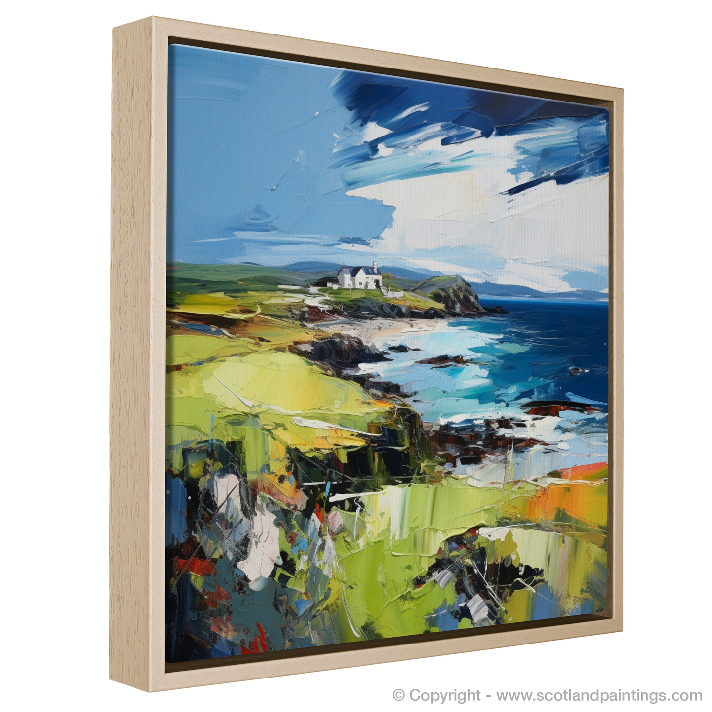 Painting and Art Print of Sound of Iona, Isle of Iona entitled "Sound of Iona: An Expressionist Ode to Scottish Coves".