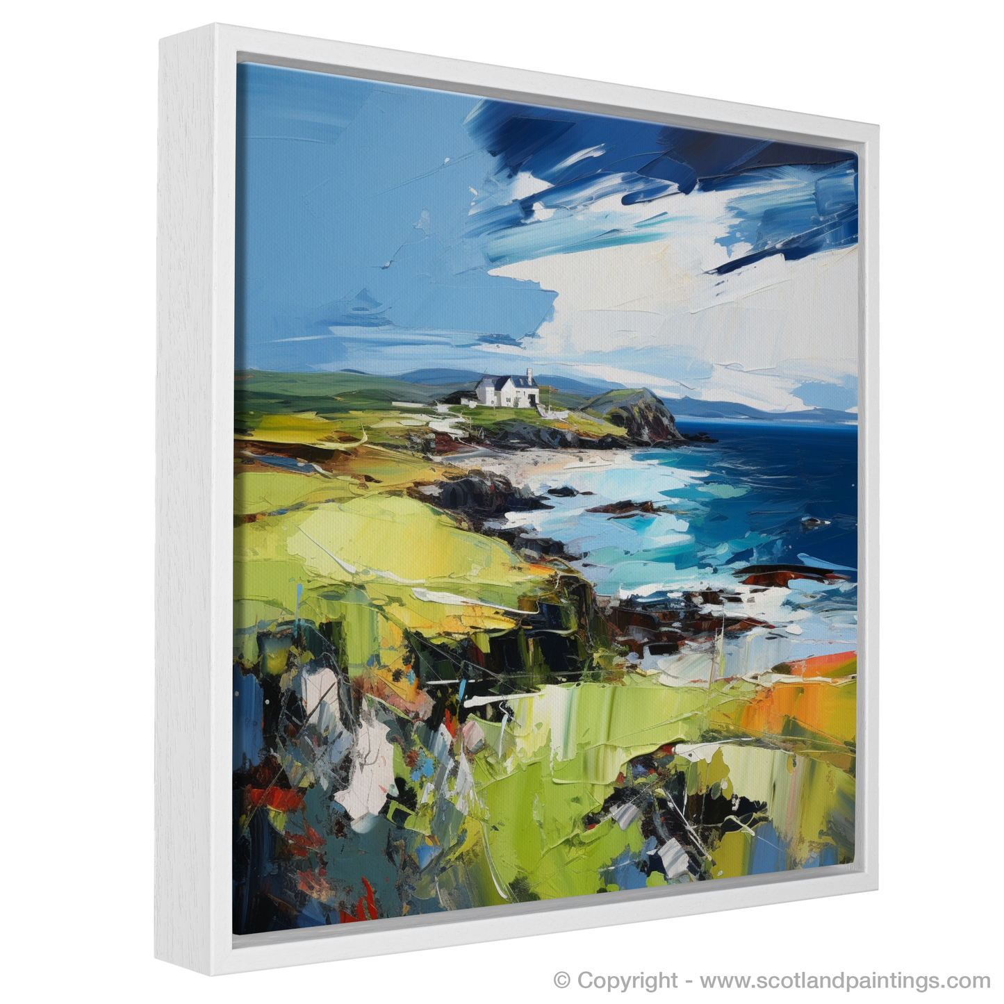 Painting and Art Print of Sound of Iona, Isle of Iona entitled "Sound of Iona: An Expressionist Ode to Scottish Coves".