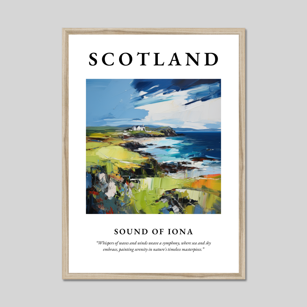 Poster in a natural frame with the word Scotland