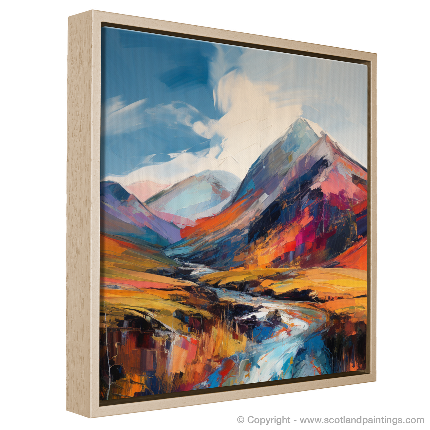 Painting and Art Print of Meall nan Tarmachan entitled "Highland Rhapsody: The Dance of Meall nan Tarmachan".