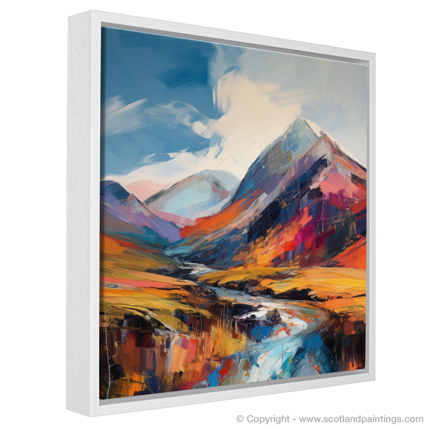 Painting and Art Print of Meall nan Tarmachan entitled "Highland Rhapsody: The Dance of Meall nan Tarmachan".