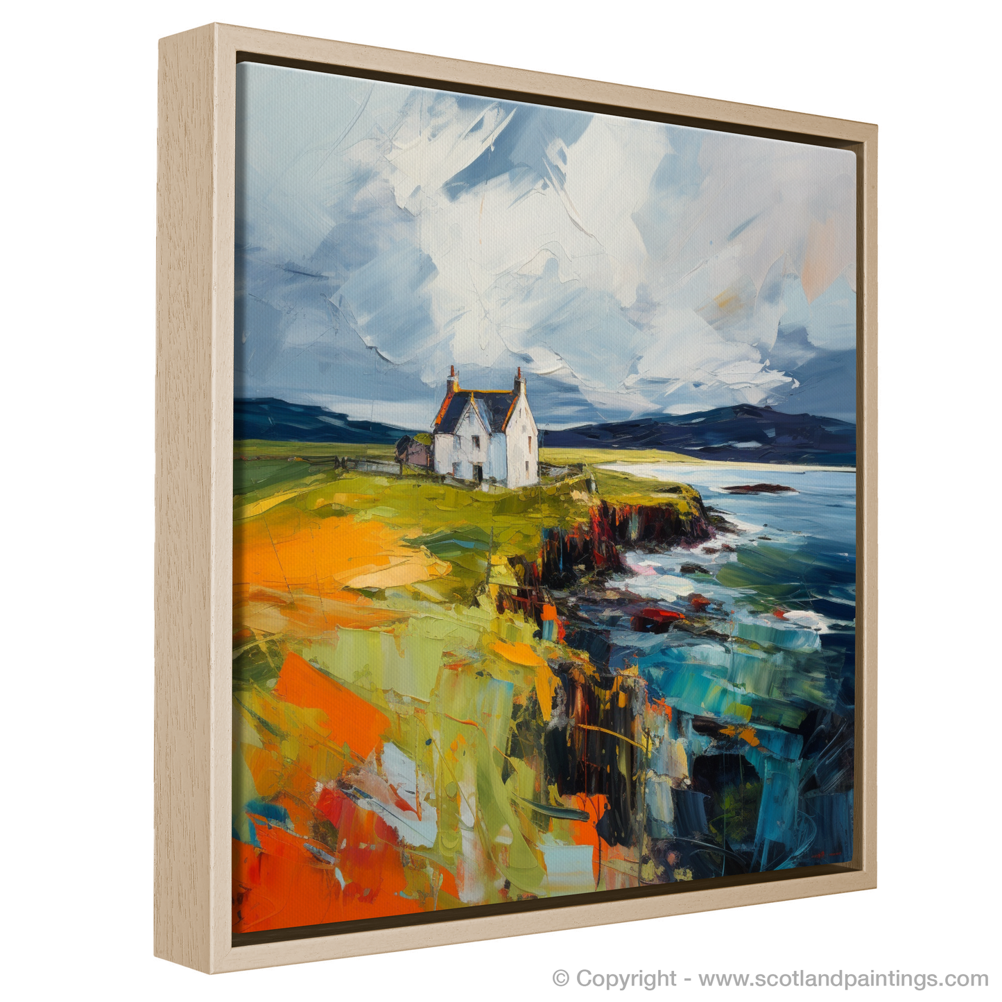 Painting and Art Print of Orkney, North of mainland Scotland entitled "Orkney Unleashed: An Expressionist Ode to Rugged Beauty".
