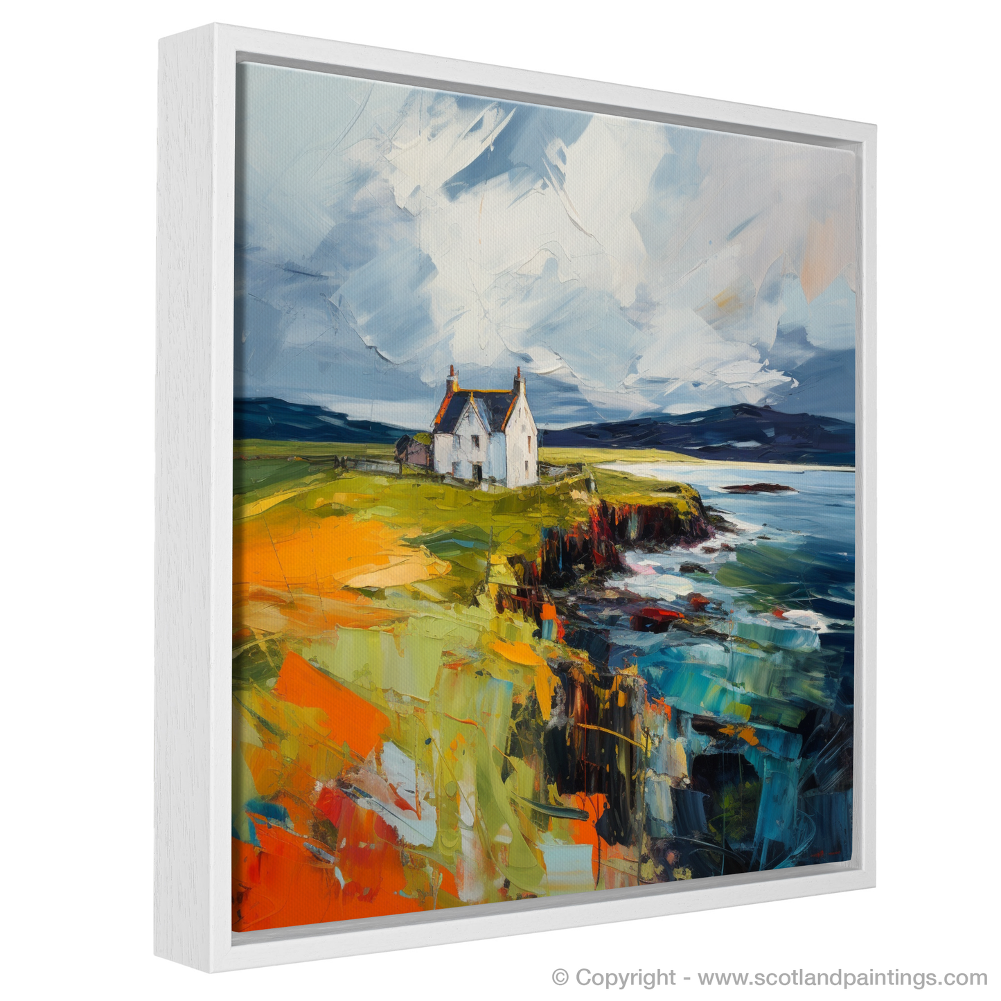 Painting and Art Print of Orkney, North of mainland Scotland entitled "Orkney Unleashed: An Expressionist Ode to Rugged Beauty".