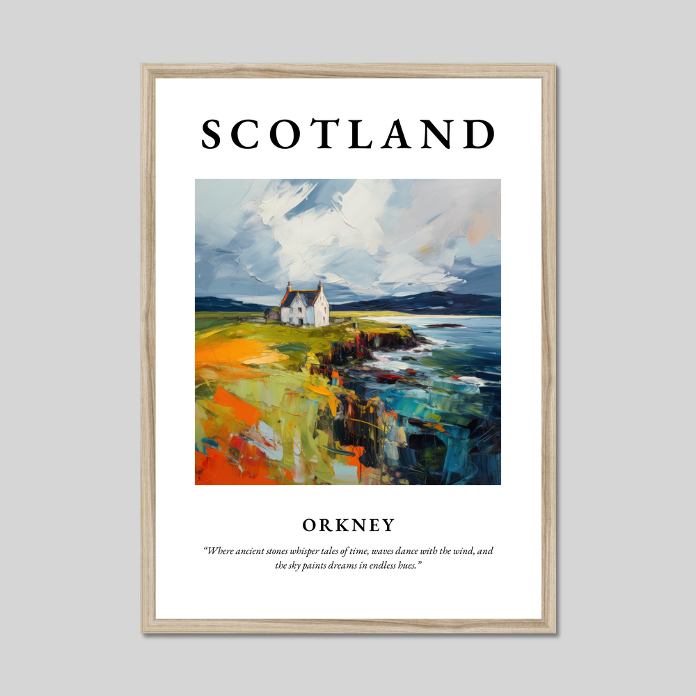 Poster in a natural frame with the word Scotland