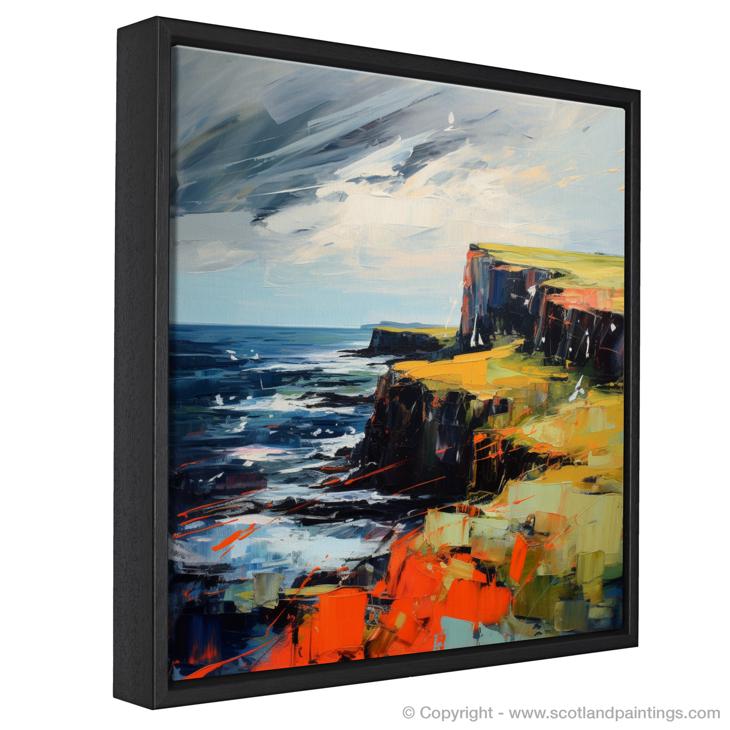 Painting and Art Print of Orkney, North of mainland Scotland entitled "Orkney's Wild Symphony".