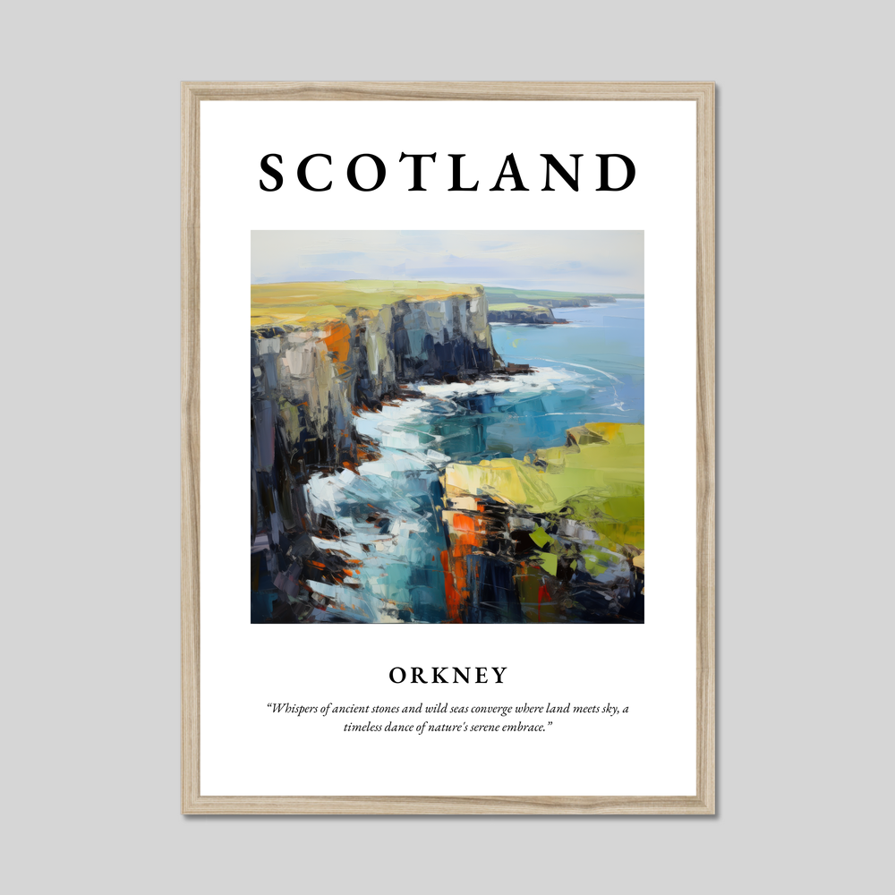 Poster in a natural frame with the word Scotland