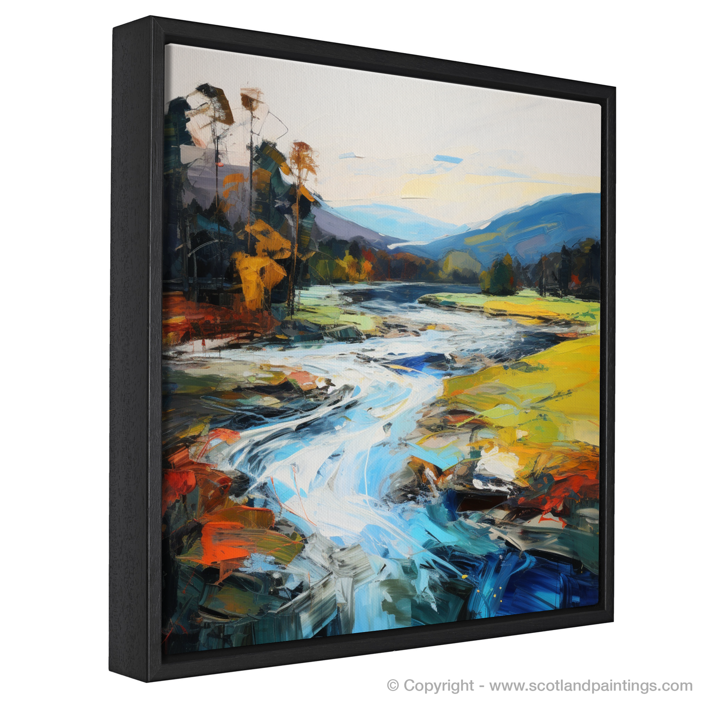 Painting and Art Print of River Tay, Perthshire entitled "River Tay Reverie: An Expressionist Ode to Perthshire's Wild Beauty".