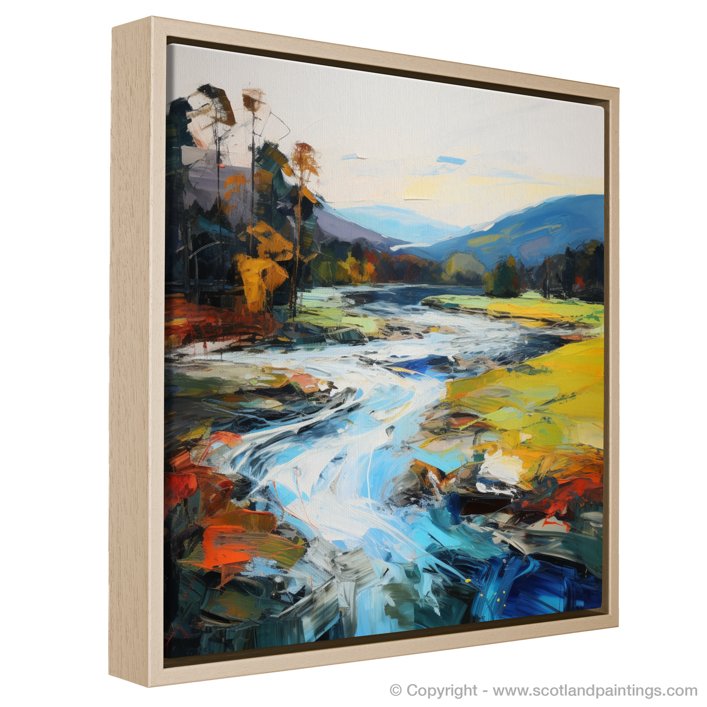 Painting and Art Print of River Tay, Perthshire entitled "River Tay Reverie: An Expressionist Ode to Perthshire's Wild Beauty".