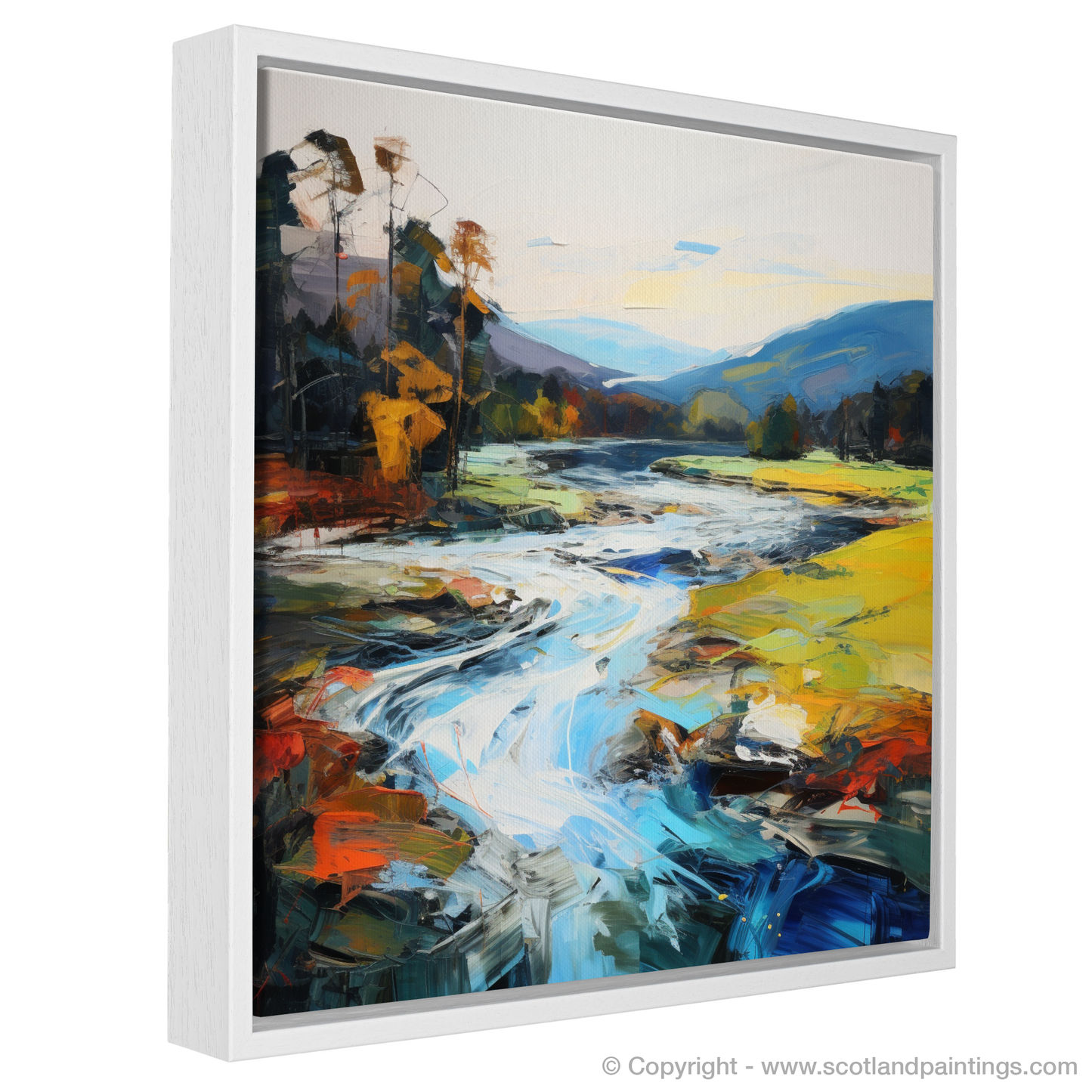 Painting and Art Print of River Tay, Perthshire entitled "River Tay Reverie: An Expressionist Ode to Perthshire's Wild Beauty".