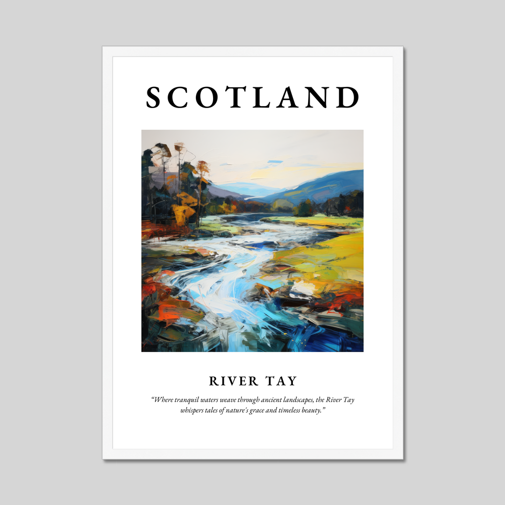 Poster in a white frame with the word Scotland