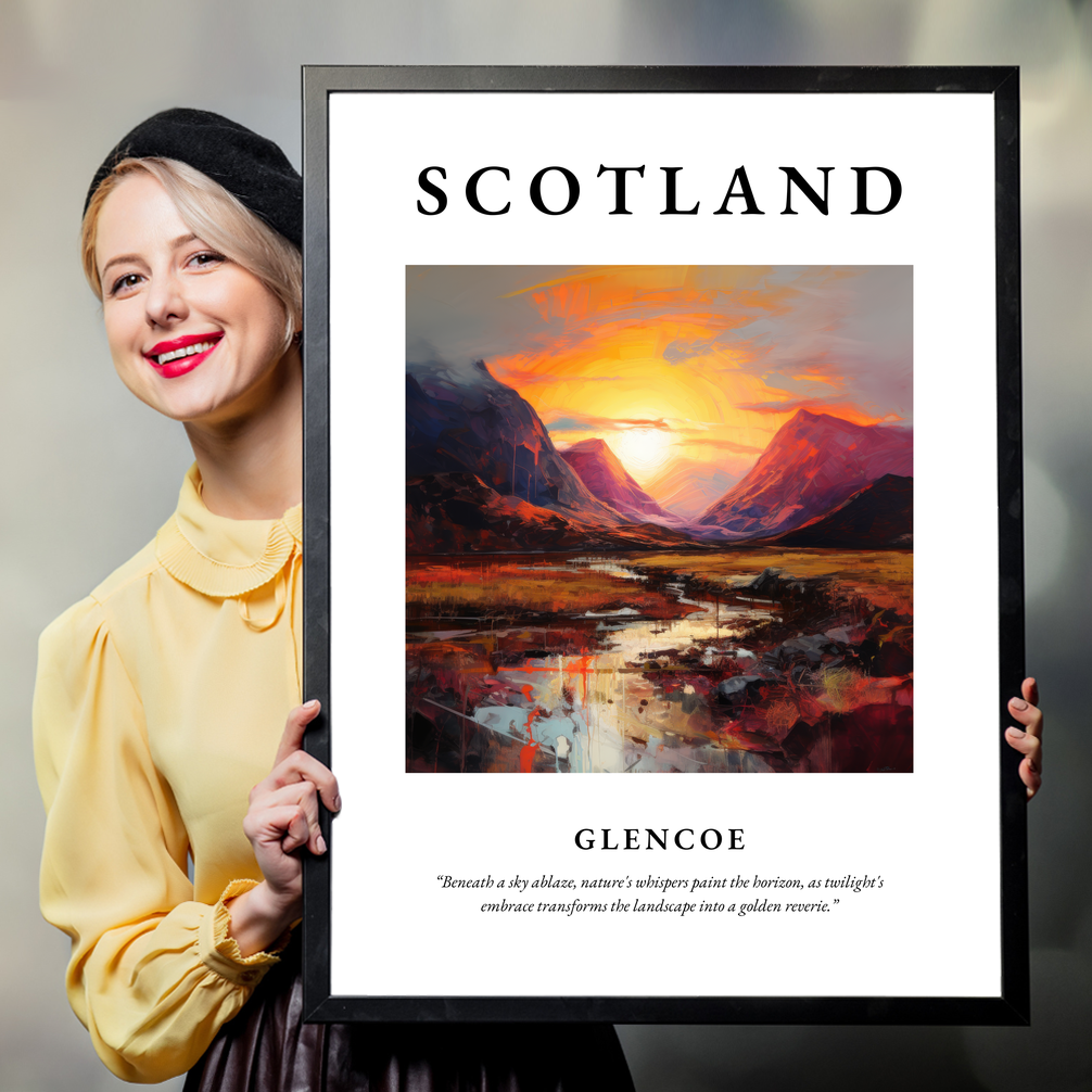 Person holding a poster of Glencoe