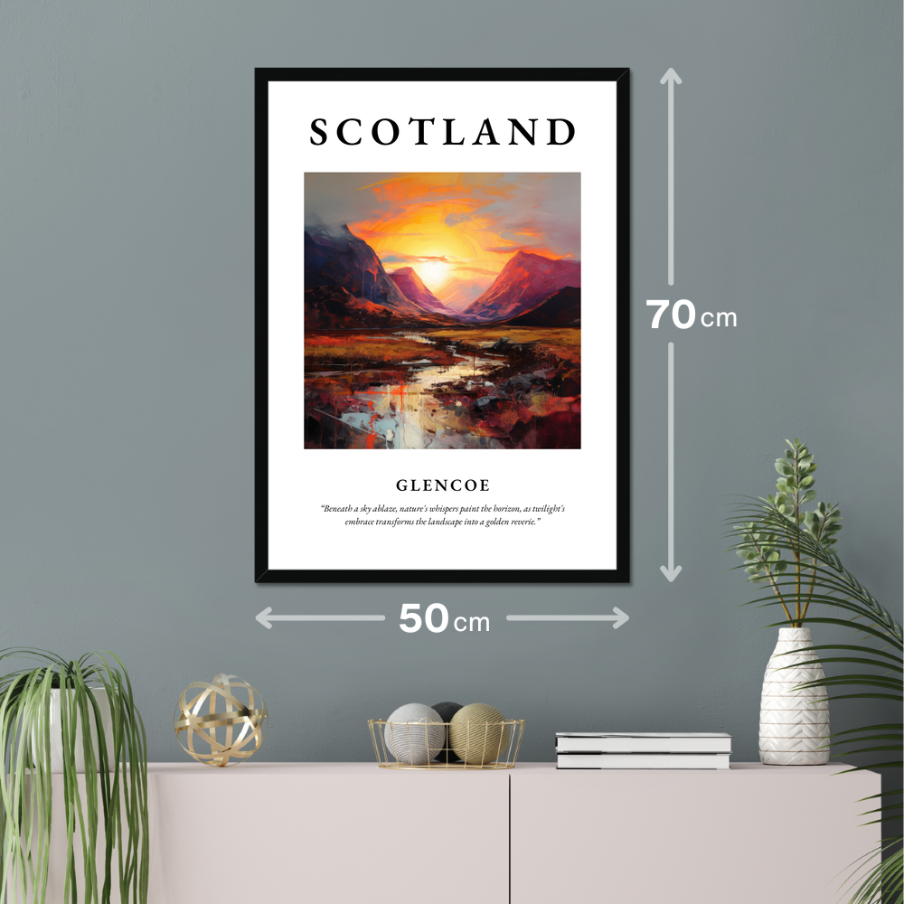 Poster of Glencoe hanging on a wall