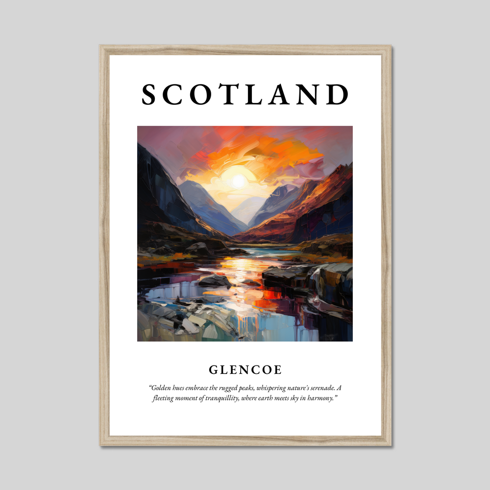 Poster in a natural frame with the word Scotland