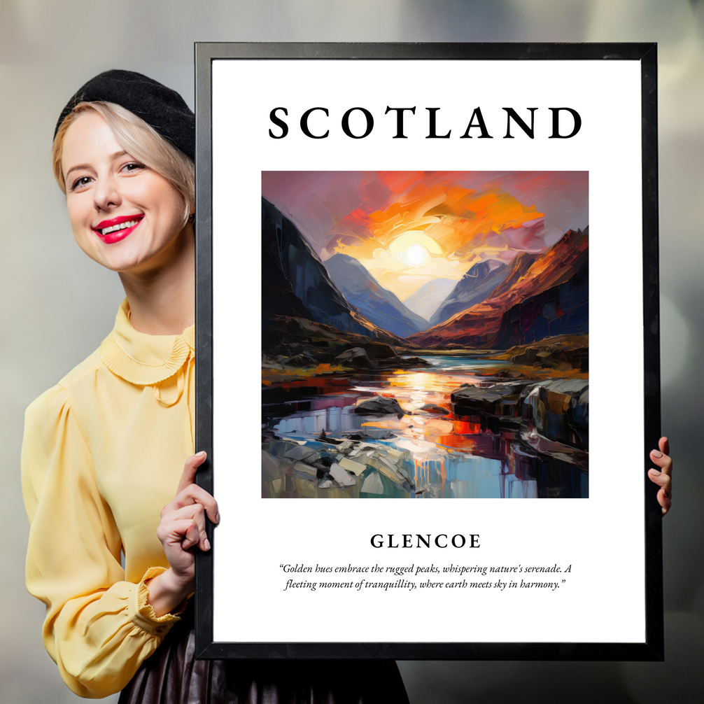 Person holding a poster of Glencoe