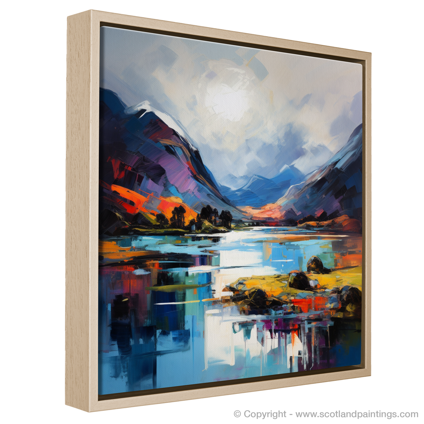 Painting and Art Print of Loch Shiel, Highlands entitled "Highland Emotions: An Expressionist Ode to Loch Shiel".