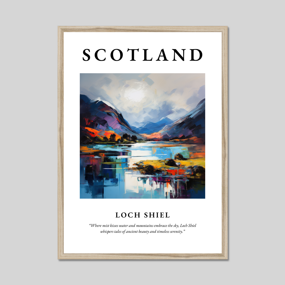 Poster in a natural frame with the word Scotland