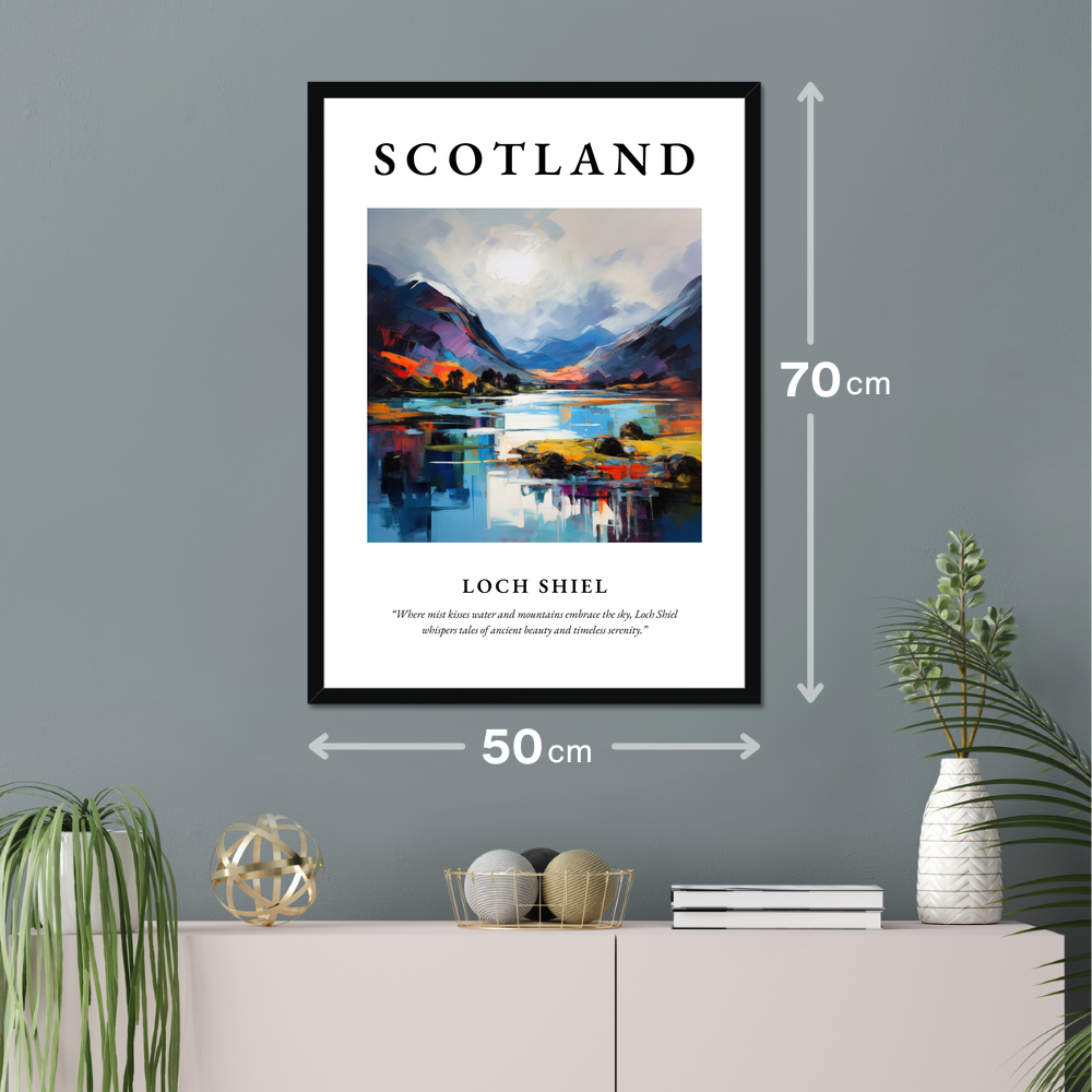 Poster of Loch Shiel hanging on a wall