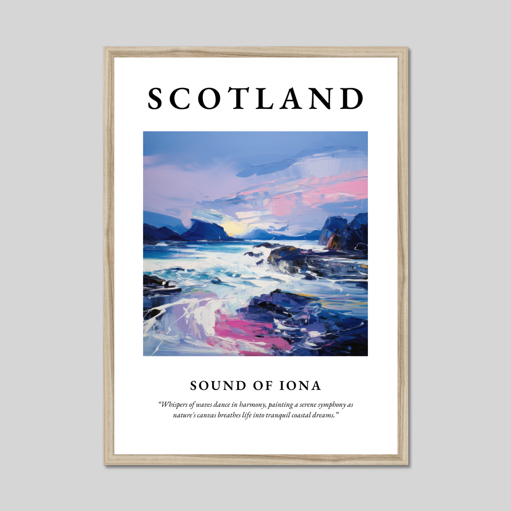 Poster in a natural frame with the word Scotland