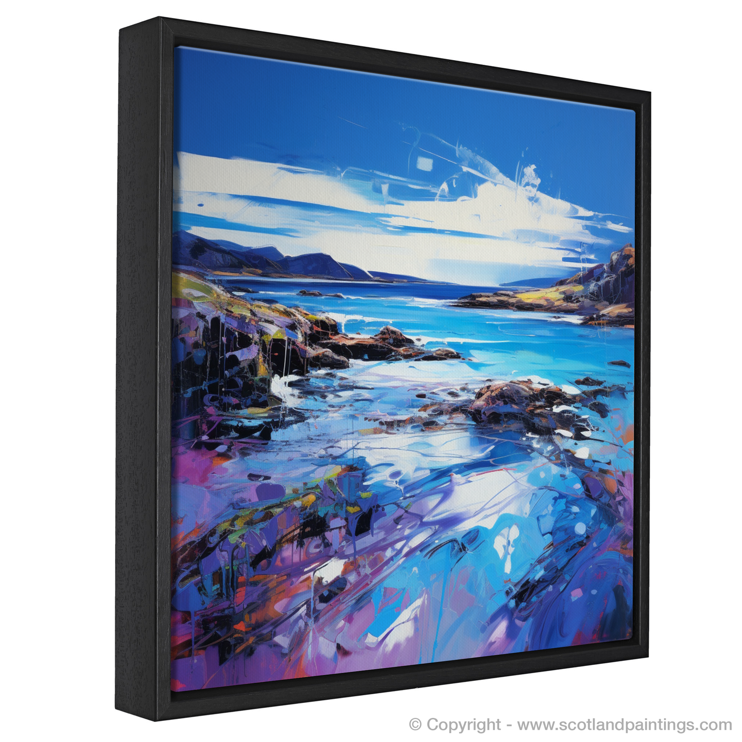 Painting and Art Print of Sound of Iona, Isle of Iona. Sound of Iona: An Expressionist Ode to Scottish Coastal Beauty.