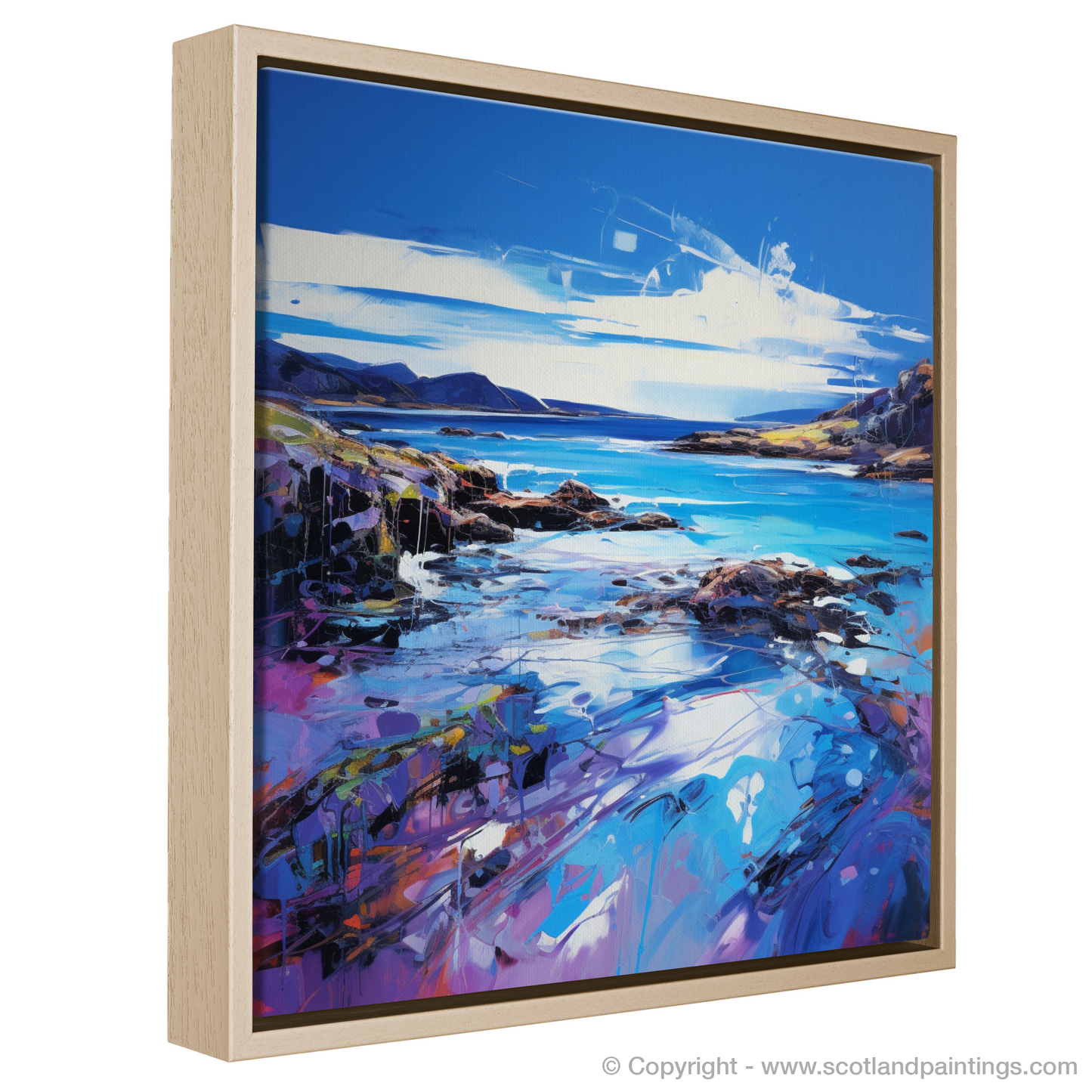 Painting and Art Print of Sound of Iona, Isle of Iona. Sound of Iona: An Expressionist Ode to Scottish Coastal Beauty.