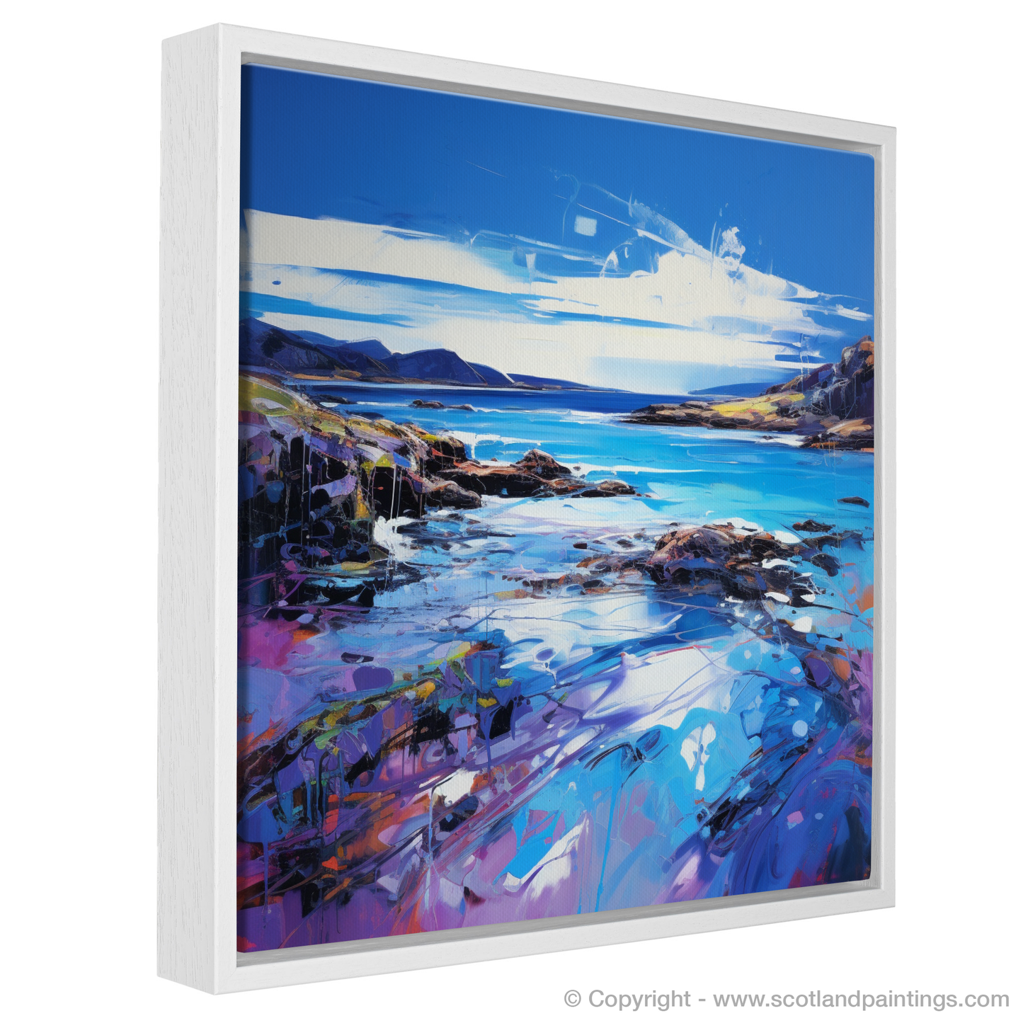 Painting and Art Print of Sound of Iona, Isle of Iona. Sound of Iona: An Expressionist Ode to Scottish Coastal Beauty.