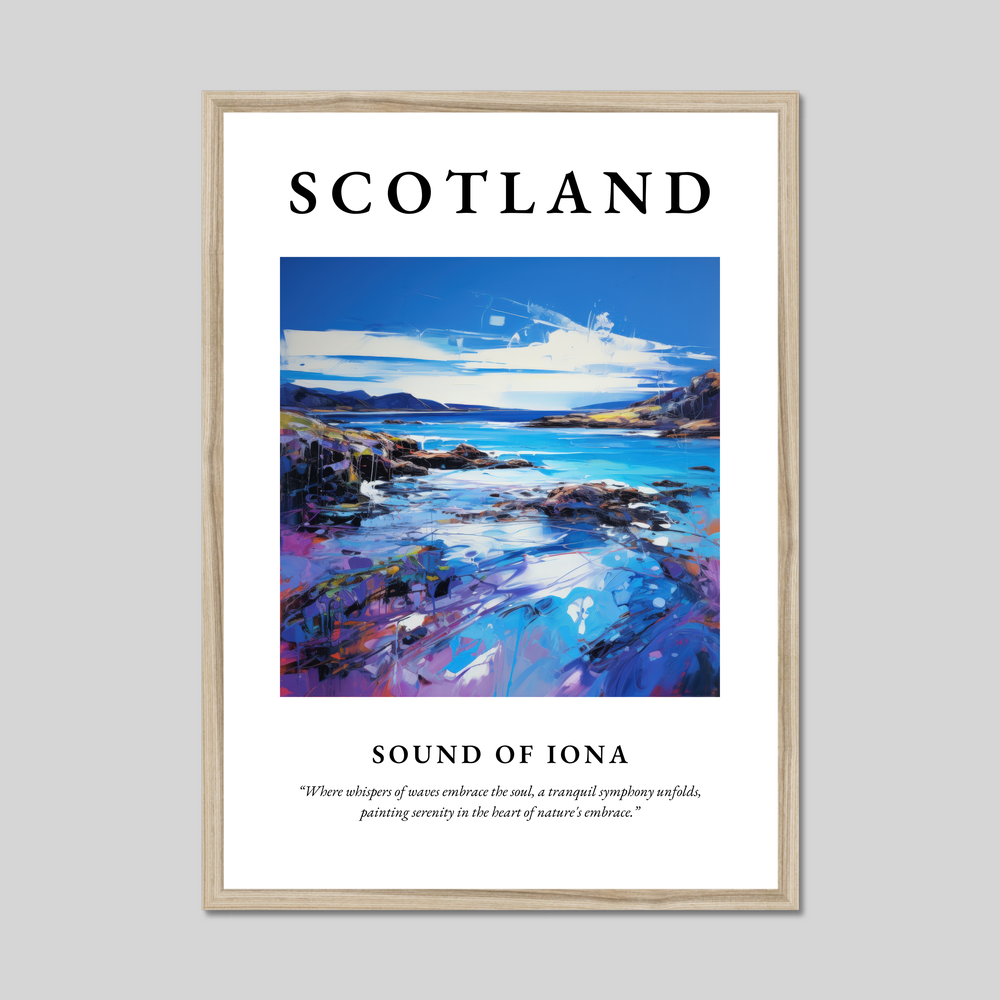 Poster in a natural frame with the word Scotland