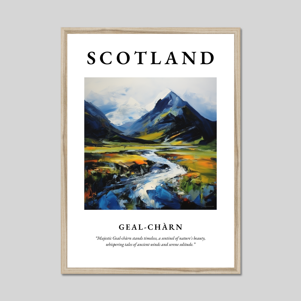 Poster in a natural frame with the word Scotland