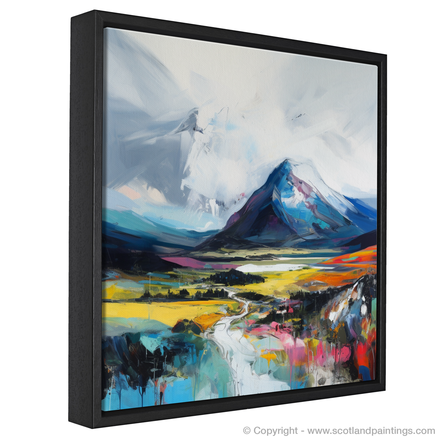 Painting and Art Print of Geal-chàrn (Drumochter) entitled "Mystic Summit: An Expressionist Journey through Geal-chàrn".