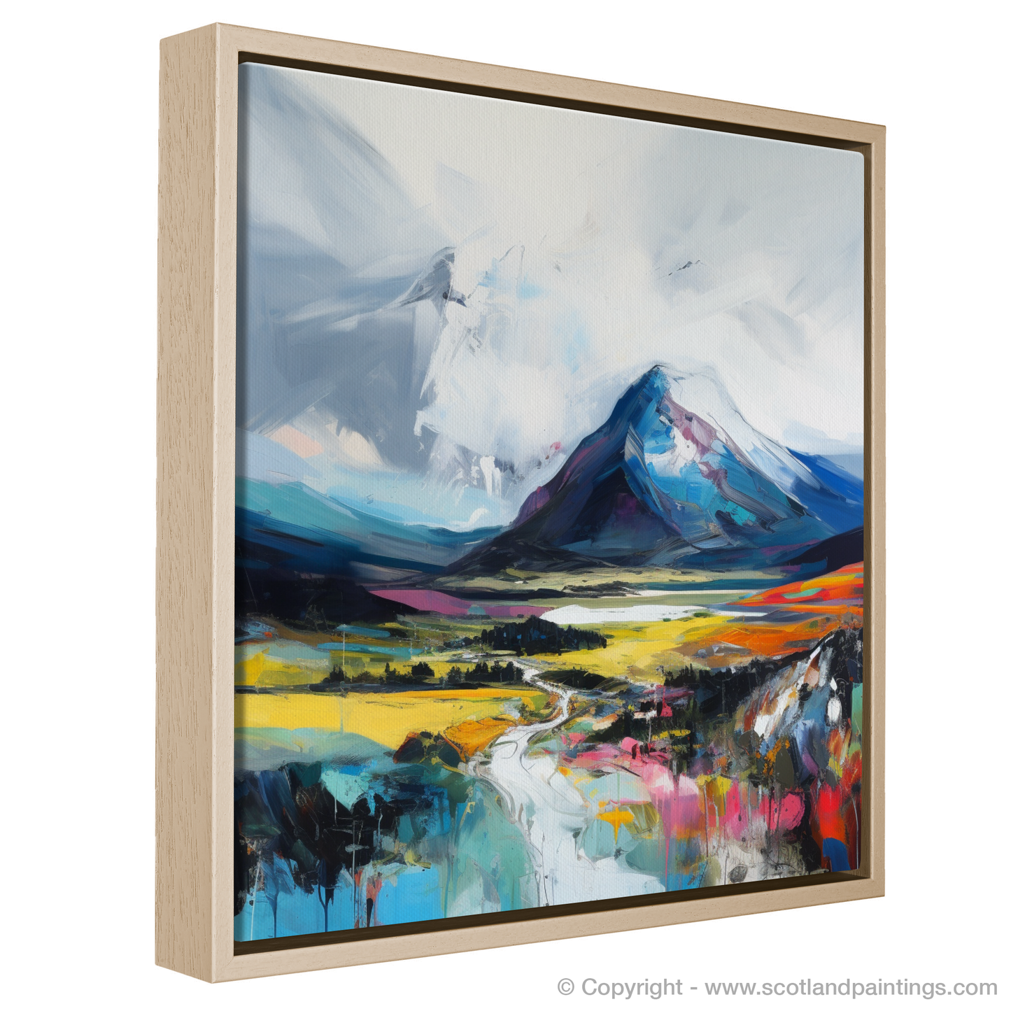 Painting and Art Print of Geal-chàrn (Drumochter) entitled "Mystic Summit: An Expressionist Journey through Geal-chàrn".