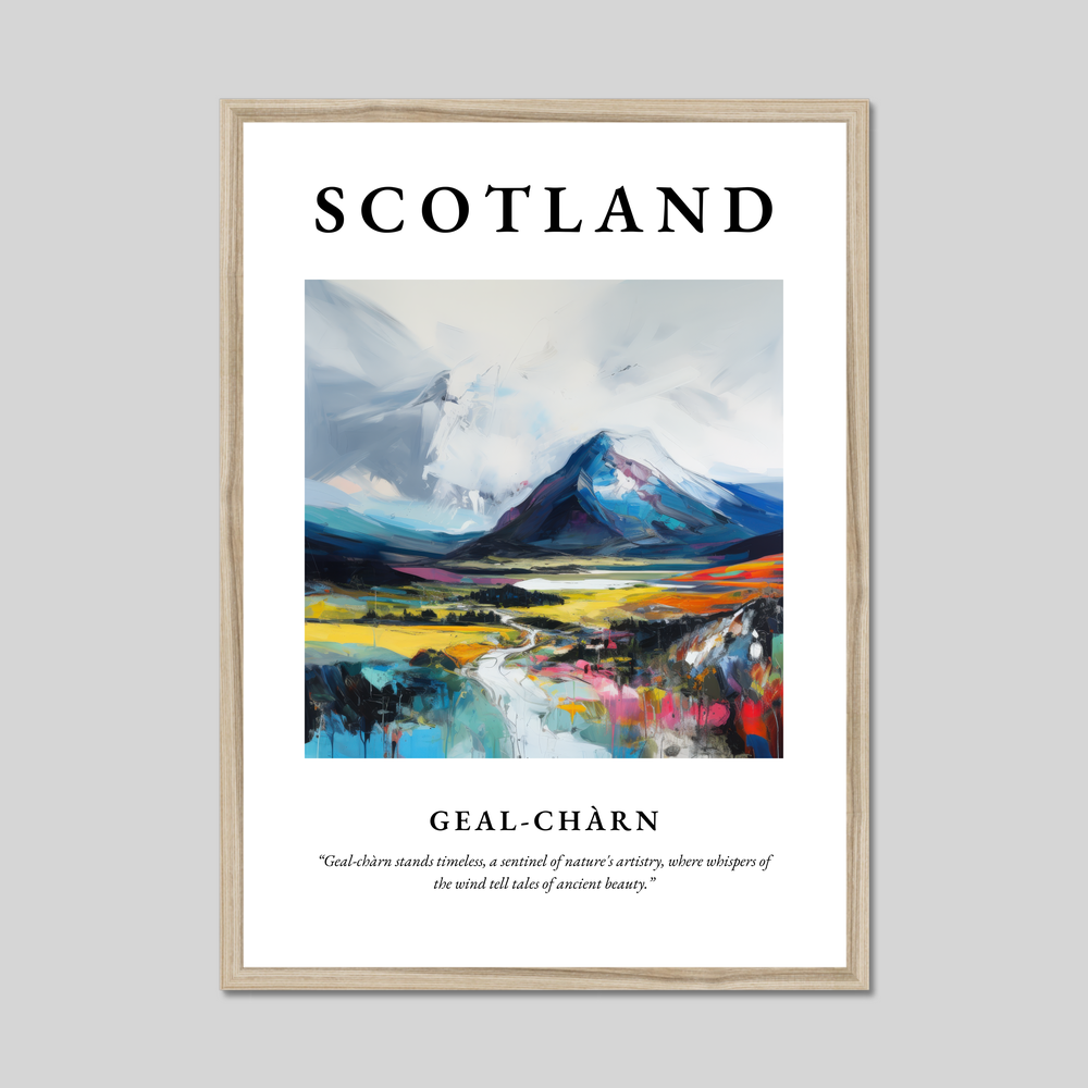 Poster in a natural frame with the word Scotland