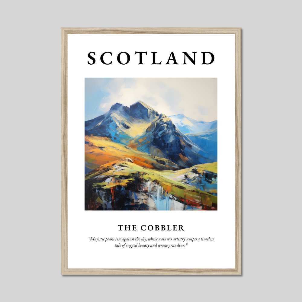 Poster in a natural frame with the word Scotland