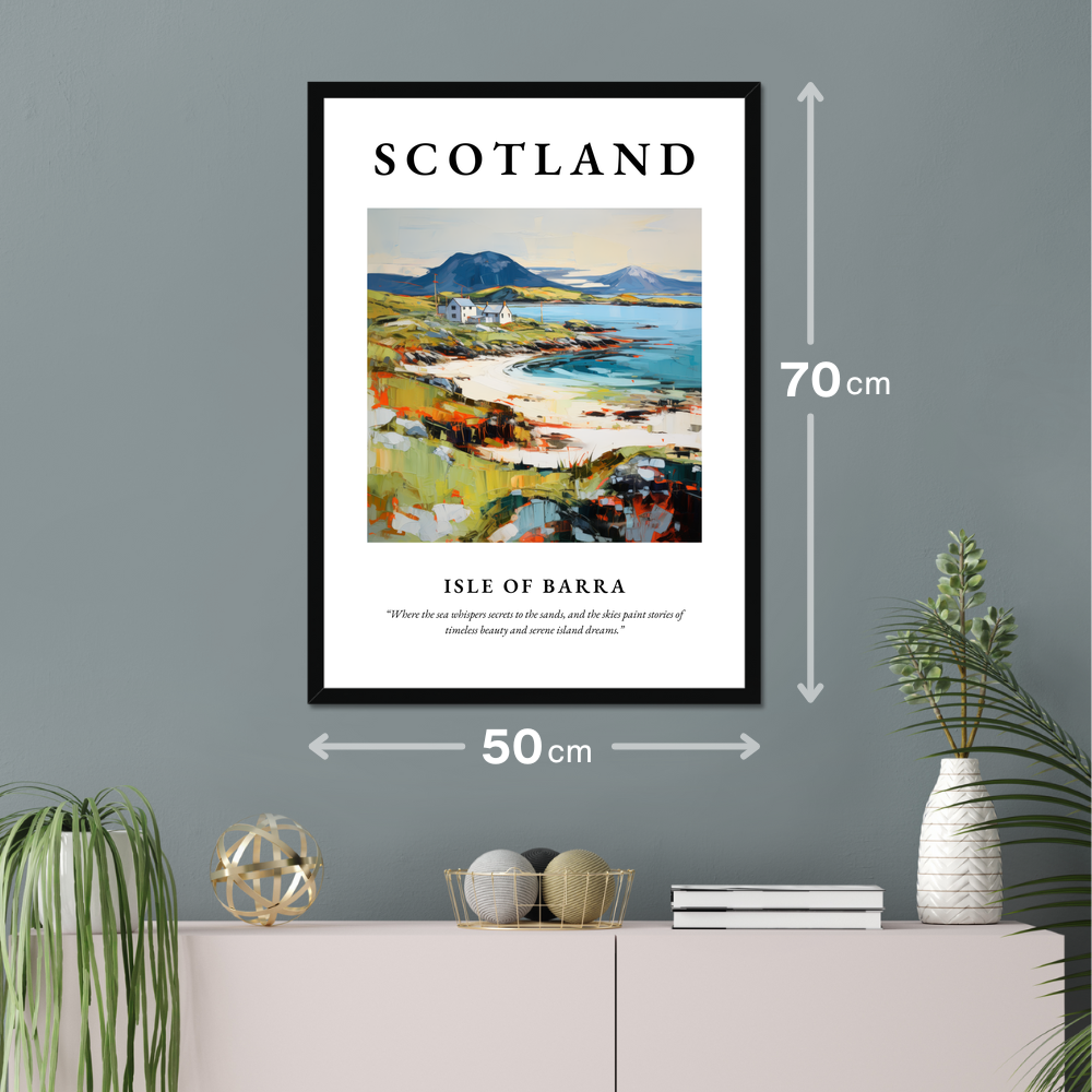 Poster of Isle of Barra hanging on a wall