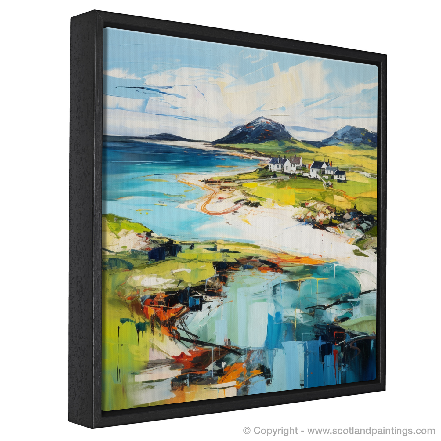 Painting and Art Print of Isle of Barra, Outer Hebrides entitled "Isle of Barra Enchantment: An Expressionist Ode to the Outer Hebrides".