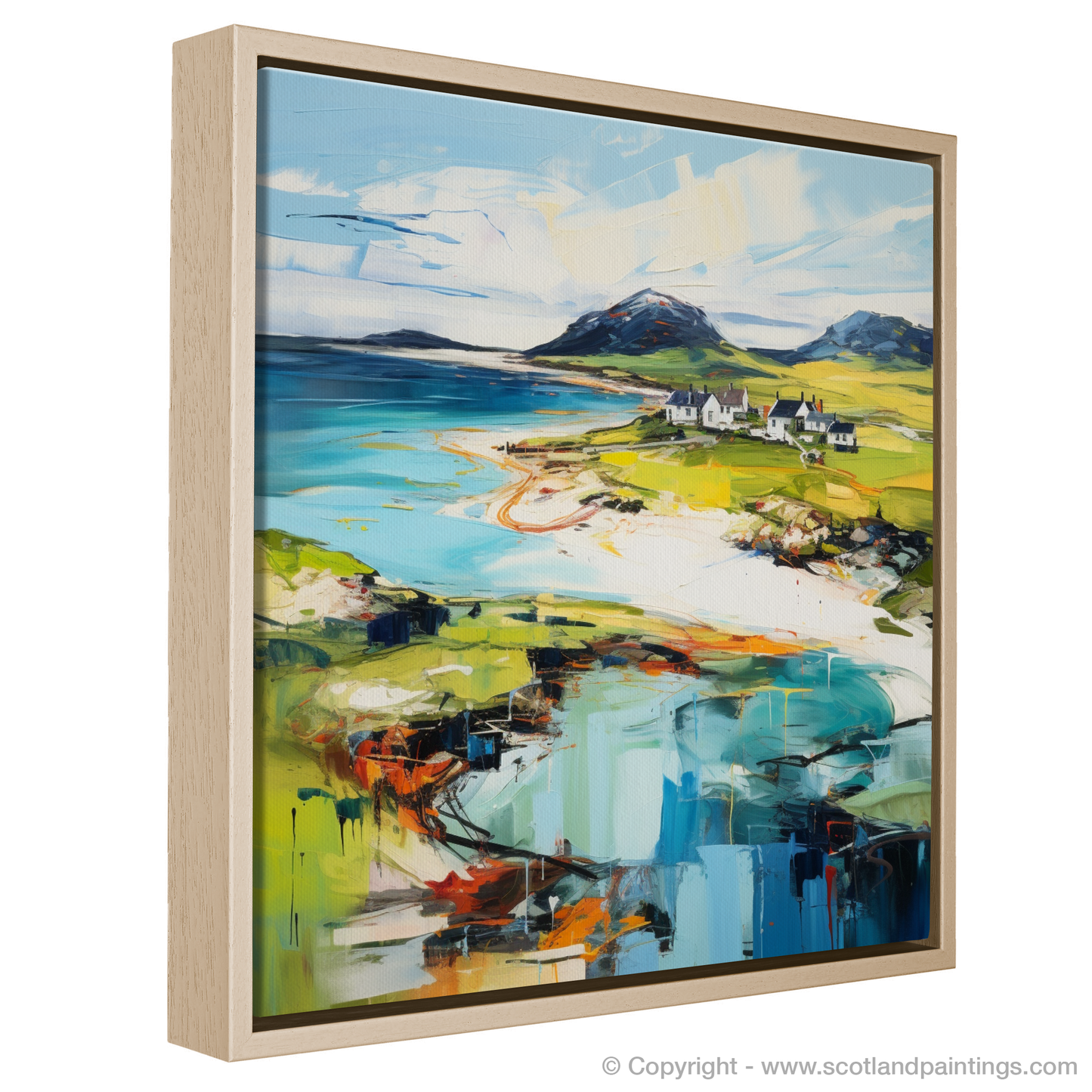 Painting and Art Print of Isle of Barra, Outer Hebrides entitled "Isle of Barra Enchantment: An Expressionist Ode to the Outer Hebrides".